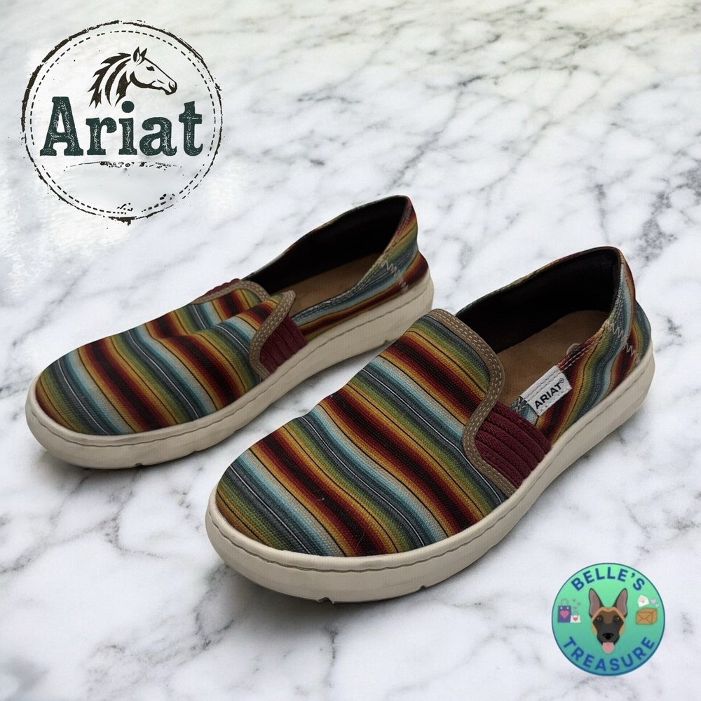Ariat Multicolor Striped Slip-On Moccasins with Cream Sole